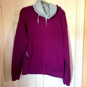 Under Armor Pullover Hoodie Burgundy/Gray Size Large High Neck Active wear